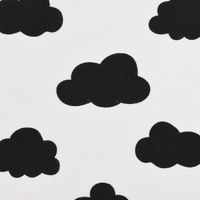 Gardinenstoff Dekostoff Wolken weiß schwarz 1.4m Breite