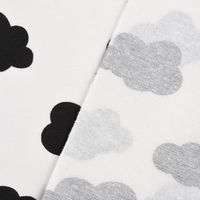 Gardinenstoff Dekostoff Wolken weiß schwarz 1.4m Breite