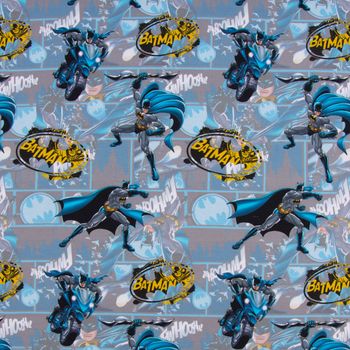 Baumwolljersey Digitaldr. Batman™© Motorrad grau blau gelb schwarz 1.5