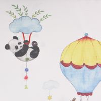 SCHÖNER LEBEN. Kissenhülle Lamarama Lamas. Pandas und Heißluftballons