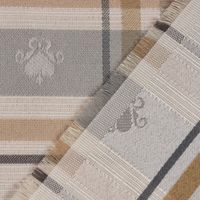 SCHÖNER LEBEN. Kissenhülle Karos mit Herzchen beige div. Größen