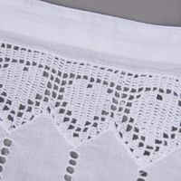 Häkelspitze Häkelgardine Panneaux Herzchen Meterware mit Schlaufen weiß 25cm Höhe