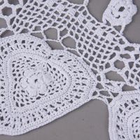 Häkelspitze Häkelgardine Panneaux Meterware Herz Blume mit Häkelschlaufen weiß 15cm Höhe