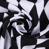 Faschingsstoff Polyester Raute weiß schwarz 1.5m Breite