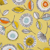 SCHÖNER LEBEN. Kissenhülle Sundance Blumen hellgrün braun orange aqu