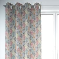 SCHÖNER LEBEN. Vorhang Canyon Blätter beige braun grün rot 245cm