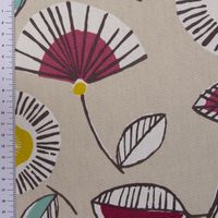 SCHÖNER LEBEN. Vorhang Sundance Blumen beige ocker beere aqua 245cm