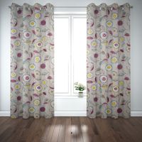 SCHÖNER LEBEN. Vorhang Sundance Blumen beige ocker beere aqua 245cm