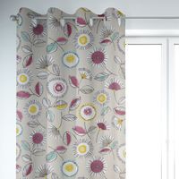 SCHÖNER LEBEN. Vorhang Sundance Blumen beige ocker beere aqua 245cm