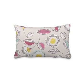 SCHÖNER LEBEN. Kissenhülle Sundance Blumen beige ocker beere aqua