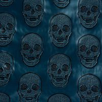 Kunstleder Lederimitat Relief Totenkopf metallic petrol 1.4m Breite