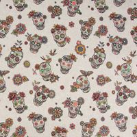 64302-Kunstleder-Lederimitat-Totenkoepfe-Di-de-Muertos-creme-1-4m-Breite-KW6-93516Capture0008.jpg Kunstleder Lederimitat Totenköpfe geschmückt Blumen creme 1.4m