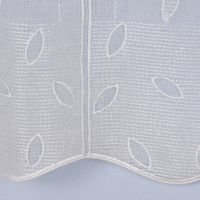 Panneaux Bistrogardine Scheibengardine nähfrei Leinenoptik Blätter ecru 50cm Höhe