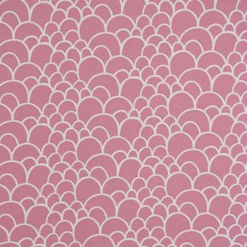 Dekostoff Kissenstoff Vorhangstoff Bögen Hügel rosa weiß 1.4m Breite