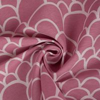 Dekostoff Kissenstoff Vorhangstoff Bögen Hügel rosa weiß 1.4m Breite