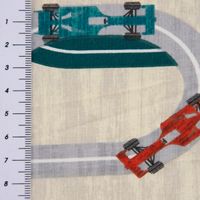 Baumwolljersey Jersey Auto Rennwagen Straße creme meliert bunt 1.65m