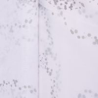 Gardinenstoff Stores Voile weiß mit silberfarbigen Tropfen mit Bleiband 290cm hoch