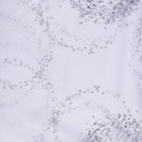 Gardinenstoff Stores Voile weiß mit silberfarbigen Tropfen mit Bleiband 290cm hoch