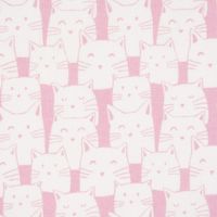 Baumwollstoff Katzen creme rosa 1.4m Breite