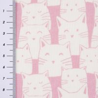 Baumwollstoff Katzen creme rosa 1.4m Breite