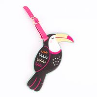Sass & Belle Gepäckanhänger Tukan schwarz pink bunt 14x17cm