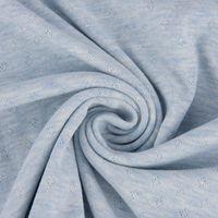 Feinstrick Jersey Baumwolle Pointoille hellblau creme meliert 1.4m