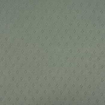 Feinstrick Jersey Baumwolle Pointoille Lochmuster uni dunkel mint 1.4m