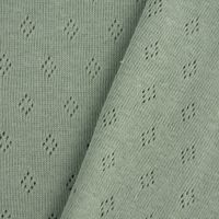 Feinstrick Jersey Baumwolle Pointoille Lochmuster uni dunkel mint 1.4m