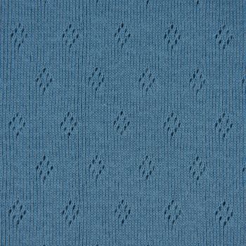Feinstrick Jersey Baumwolle Pointoille Lochmuster uni blau 1.4m Breite