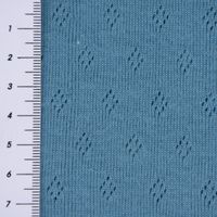 Feinstrick Jersey Baumwolle Pointoille Lochmuster uni blau 1.4m Breite