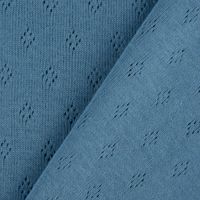 Feinstrick Jersey Baumwolle Pointoille Lochmuster uni blau 1.4m Breite