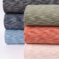 Sweatstoff Melange Streifen terrakotta creme meliert 1.5m Breite