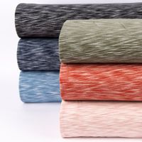 Sweatstoff Melange Streifen terrakotta creme meliert 1.5m Breite