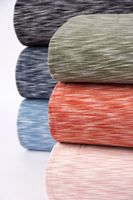 Sweatstoff Melange Streifen terrakotta creme meliert 1.5m Breite
