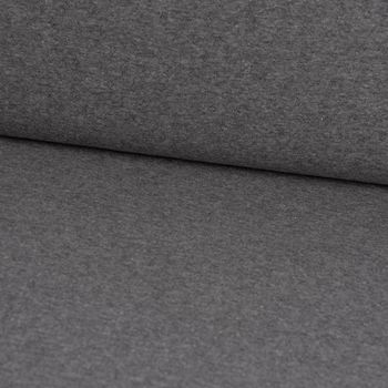 Feinstrick Jersey Baumwolle Pointoille uni anthrazit meliert 1.4m