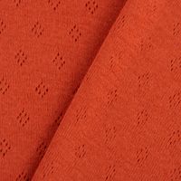 Feinstrick Jersey Baumwolle Pointoille Lochmuster uni terrakotta 1.4m
