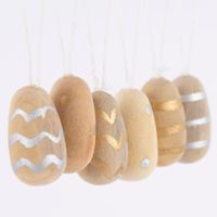 Rico Design Dekohänger Osterei Holz 6 Stück natur gold silber