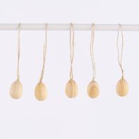 Rico Design Dekoeier zum Hängen Osterei Holz 5 Stück natur