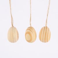 Rico Design Dekoeier zum Hängen Osterei Holz 3 Stück natur