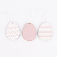 Rico Design Dekohänger Osterei Holz 3 Stück weiß rosa