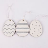 Rico Design Dekohänger Osterei Holz 3 Stück weiß silber