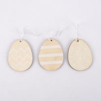 Rico Design Dekohänger Osterei Holz 3 Stück natur weiß