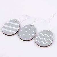 Rico Design Dekohänger Osterei Holz 3 Stück silber weiß