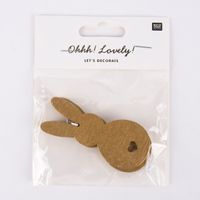 Rico Design Dekohänger Osterhase Holz 2 Stück gold