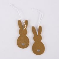 Rico Design Dekohänger Osterhase Holz 2 Stück gold