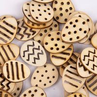 Rico Design Dekostreu Ostereier Holz 48 tlg. natur