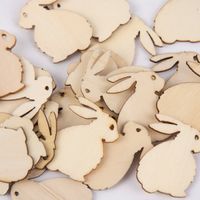 Rico Design Dekostreu Hasen groß Holz 24 tlg. natur