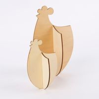 Rico Design 3D Dekofigur Steckhühner Holz natur 2 Stück