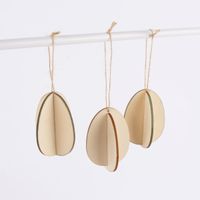 Rico Design 3D Dekohänger Steck-Hühnereier Holz natur 3 Stück
