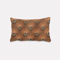 SCHÖNER LEBEN. Kissenhülle Samt Pfauenauge Pfauenfeder ocker gold